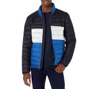 Tommy Hilfiger Men's Ultra Loft Lightweight Packable Puffer Jacket (Standard and Big & Tall), Royal Blue Color Block, Large