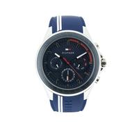 Tommy Hilfiger Men's Watch Blue Rubber Strap Sporty Chronograph Aiden 1791859