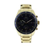 Tommy Hilfiger Men's Watch Gold Plated Blue Dial Chronograph Parker 1791834