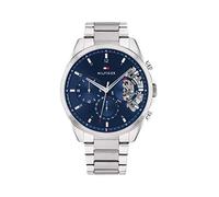 Tommy Hilfiger Men's Watch - Quartz Multifunction, 44 mm Stainless Steel Case, Skeleton Dial, Link Bracelet - Dress Watch for Men