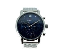 Tommy Hilfiger Men's Watch Silver Mesh Strap Blue Dial Chronograph 1791881