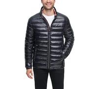 Tommy Hilfiger Men's Water Resistant Ultra Loft Down Alternative Puffer Jacket, Black Wet Look, XXL