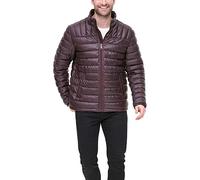 Tommy Hilfiger Men's Water Resistant Ultra Loft Down Alternative Puffer Jacket, Burgundy Faux Leather, XL