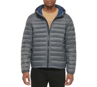 Tommy Hilfiger Men's Water Resistant Ultra Loft Filled Hooded Puffer Jacket Down Alternative Coat, Charcoal, M