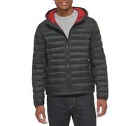 Tommy Hilfiger mens150AN555Water Resistant Ultra Loft Filled Hooded Puffer Jacket Down Alternative Coat - Black - Large