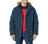Tommy Hilfiger mens155AP468Arctic Cloth Full Length Quilted Snorkel Jacket Long Sleeve Down Alternative Outerwear Coat - Blue - Small