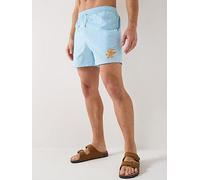 Tommy Hilfiger Mono Script Ithaca Medium Swim Shorts, Blue, Size Xl, Men Blue
