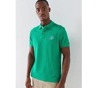 Tommy Hilfiger Mono Script Logo Polo Shirt, Green, Size Xl, Men Green