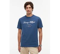 Tommy Hilfiger MSW Textured Logo Jersey T-Shirt - Aegean Sea