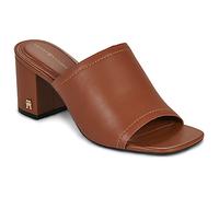 Tommy Hilfiger Mules / Casual Shoes TH BLOCK HEEL MULE LTH in Brown 3.5