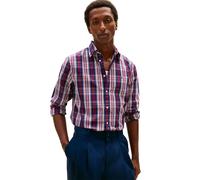 Tommy Hilfiger Men Flex POPLIN Medium Check Shirt MW0MW41712 L/S Shirt, Blue, L