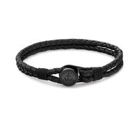 Tommy Hilfiger Nautical Bracelet Leather 2790693S - Man - Stainless Steel Black 17 cm