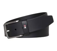 Tommy Hilfiger Mens Denton Flag Logo Leather Belt - Black