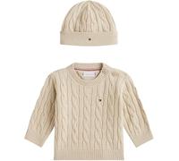 Tommy Hilfiger Newborn CABLE CREW WITH BEANIE KN0KN02158 BEIGE (Gulf Sand) 24 Month