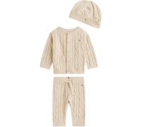 Tommy Hilfiger Newborn CABLE SET PANT + TOP W/BEANIE KN0KN02160 BEIGE (Gulf Sand) 18 Month