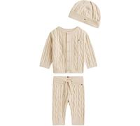 Tommy Hilfiger Newborn CABLE SET PANT + TOP W/BEANIE KN0KN02160 BEIGE (Gulf Sand) 3 Month