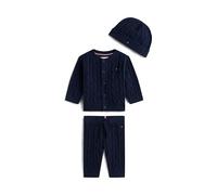 Tommy Hilfiger Newborn CABLE SET PANT + TOP W/BEANIE KN0KN02160 BLUE (Dark Night Navy) 9 Month