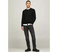 Tommy Hilfiger Organic Cotton Cashmere Mens Crew Sweater - Black - Black - M