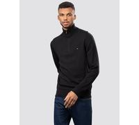 Tommy Hilfiger Organic Cotton Cashmere Mens Zip-Mock Sweater - Black - Size X-Large