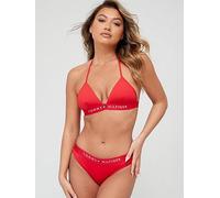 Tommy Hilfiger Original Triangle Fixed Foam Bikini Top, Red, Size Xs, Women Red