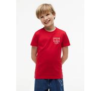 Tommy Hilfiger Outline Flag Logo Jersey T-Shirt, Red, Size 12 Years Red