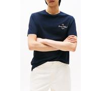 Tommy Hilfiger Outline Flag Script Tee Reg Fit Desert Sky Blue size S | Basic T-Shirts Outlet | Men | Blue S