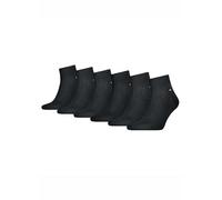 Tommy Hilfiger ECOM Men's Quarter Socks Pack of 6 Black White Grey 75% Cotton 39-42 43-46 47-49, Size: 47-49, Colour: Black (001), Black (001), 47-49