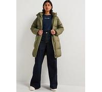 Tommy Hilfiger Padded Mid Length Down Coat, Green, Size S, Women Green