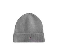 Tommy Hilfiger Pima Beanie AM0AM12796P7D - Unisex - Cotton Grey 0.00 x 21.3 x 22.9