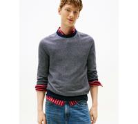 Tommy Hilfiger Pima Cotton Cashmere Herringbone Mens Crew Jumper - Desert Sky/Ivory Petal - Desert Sky/Ivory Petal - XL