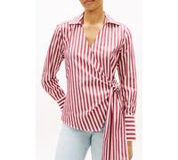 Tommy Hilfiger Poplin Knot Blouse Wide Banker Stp Ecru Liberty Red size 32 | Longsleeves Outlet | Women | Brown 32