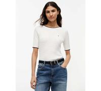 Tommy Hilfiger Pure Cotton Cable Knit Slash Neck Knitted Top Ivory