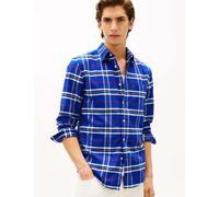 Tommy Hilfiger Regular Fit Brushed Cotton Check Oxford Shirt Navy Mix
