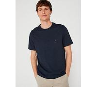 Tommy Hilfiger Regular Fit Essential Flag Logo Heather T-Shirt - Dark Blue, Dark Blue, Size S, Men Dark Blue