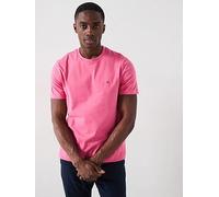 Tommy Hilfiger Regular Fit Essential Flag Logo T-Shirt - Salmon, Pink, Size S, Men Pink