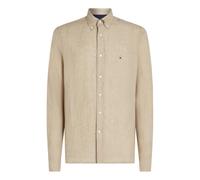 Tommy Hilfiger Regular Fit Sandalwood Pure Linen Shirt - Large, Sandalwood