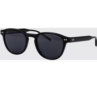 Tommy Hilfiger Rounded Acetate Sunglasses with Contrasting Logo - Size: 51 - male