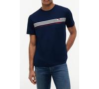 Tommy Hilfiger Rwb Placed Stripe Regular Fit Carbon Navy size XXL | Basic T-Shirts Outlet | Men | Blue XXL