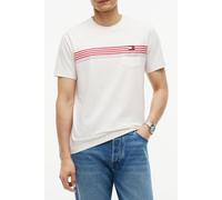 Tommy Hilfiger Rwb Placed Stripe Regular Fit Ivory Petal size S | Print T-Shirts Outlet | Men | White S