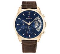 Tommy Hilfiger Ryan 1710453 Men's Chronograph Watch - 43mm Navy Dial Leather Strap