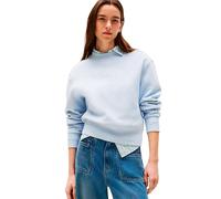 Tommy Hilfiger Women’s Script Pique Regular Fit Sweatshirt, Blue (Breezy Blue), L