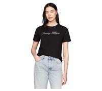 Tommy Hilfiger Women’s Short Sleeve Round Neck Regular Script T-Shirt, Black (Nos Black), 3XL