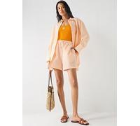 Tommy Hilfiger Seersucker Striped Co Ord Shorts, Orange, Size S, Women Orange