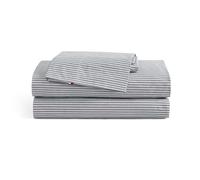 Tommy Hilfiger - Sheet Set, Cotton Percale Bedding with Matching Pillowcases, Crisp & Cool, Premium Quality Home Essentials (Highland Ticking Stripe Navy, Full)