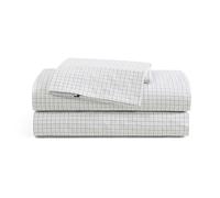 Tommy Hilfiger - Sheet Set Cotton Percale Bedding with Matching Pillowcases Crisp & Cool Premium Quality Home Essentials (New England Plaid Beige