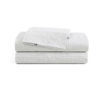 Tommy Hilfiger - Sheet Set, Cotton Percale Bedding with Matching Pillowcases, Crisp & Cool, Premium Quality Home Essentials (New England Plaid Beige, King)