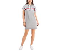 Tommy Hilfiger Short Sleeve Hooded Sweaterdress, Medium Heather Grey, XXL