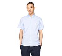 Tommy Hilfiger Short Sleeve Poplin Regular Fit, Men's Button Down Shirts, Sweet Blue, Medium