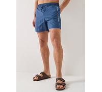 Tommy Hilfiger Side Linear Logo Swimshorts, Blue, Size M, Men Blue