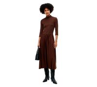 Tommy Hilfiger Slim 5x2 Rib Mix Plus Size 3/4 Sleeve Midi Dress Brown 1X Woman